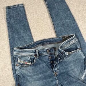 Diesel Sleenker Skinny Jeans Mens W32 L31 (Tag W32 L32) Distressed Button Fly